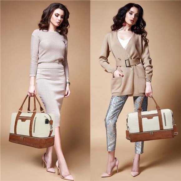 Weekender Bags For Women With Shoe Compartment Large Capacity Travel - Picture 6 of 6